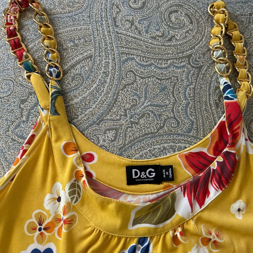 Dolce & Gabbana Floral Asymmetrical Sleeveless Tank Top size 42/6 - Picture 6 of 7